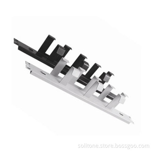 Metal 5 Rings Rack Mount 19-inch Cable Organizers with Steel or Plastic Material